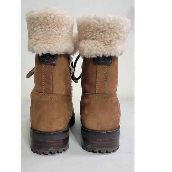 UGG Fraser Boots Womens Size 6 Leather Sheepskin Hiking UGG Boots Brown 1018896 - Picture 6 of 11
